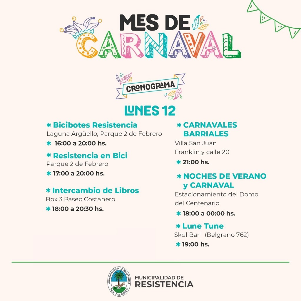 Lunes a puro carnaval en Resistencia
