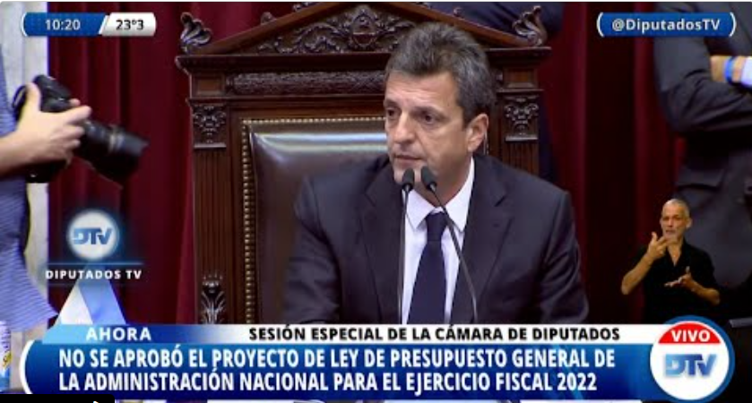 La oposición rechazó el proyecto de Presupuesto 2022